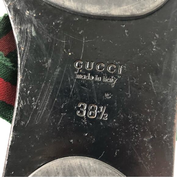 Gucci Interlocking GG Supreme Web Stripe Thong Slip On Sandals 38.5 - Picture 9 of 9